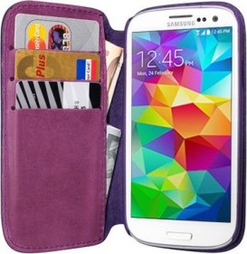 Pedea Book Cover Echtleder für Samsung Galaxy S5 violett