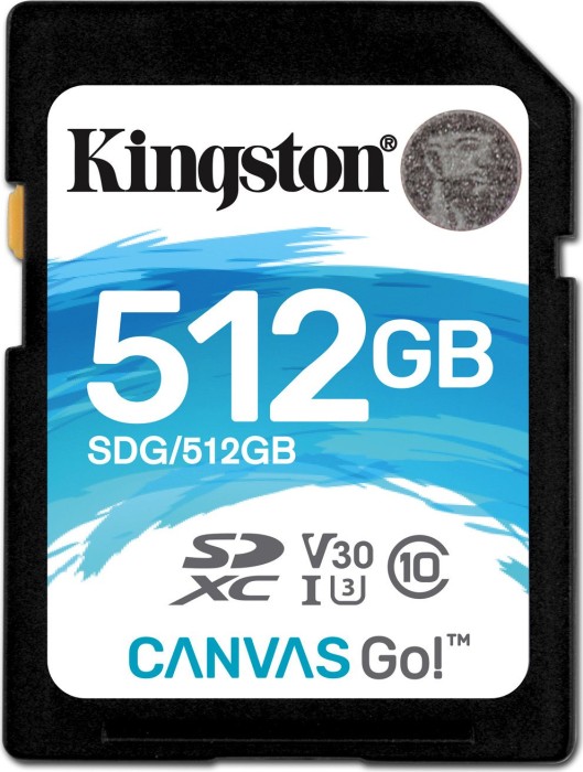 Kingston Canvas Go! R90/W45 SDXC 512GB, UHS-I U3, Class 10