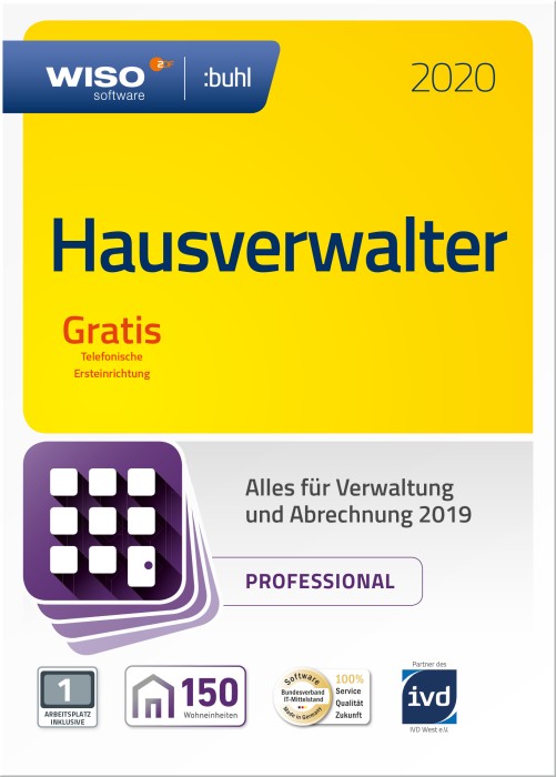 Buhl Data WISO Hausverwalter 2020 Professional, 150 mieszkań, ESD (niemiecki) (PC)