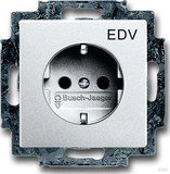 Future Linear Steckdosen Einsatz mit Aufdruck EDV alusilber