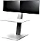 Humanscale QuickStand QuickStand Eco Steh-Sitz Arbeitsplatz mit 2-fach Monitorhalter, weiß (QSEWD)