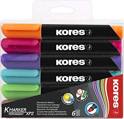 Kores K-Marker XP2 Permanentmarker sortiert, 6er-Set