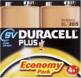 Duracell Plus 9V-Block, 4er-Pack