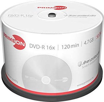 Primeon silver-protect-disc DVD-R 4.7GB 16x, Cake Box 50 sztuk