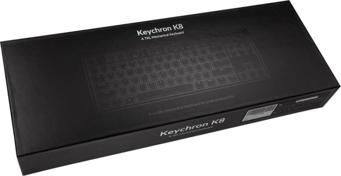 Keychron K8, 80% TKL, schwarz, LEDs RGB, Gateron RED, hot-swap, USB/Bluetooth, DE