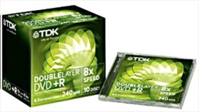 TDK DVD+R 8.5GB, 8x, 10-pack Jewelcase
