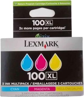 Lexmark tusz zwrotny 100XL trzykolorowy, sztuk 3