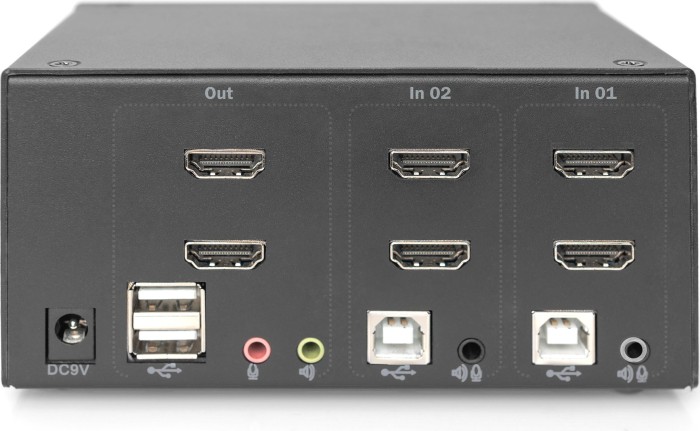 Digitus KVM-Switch, 2-Port, Dual-Display, 4K, HDMI, 2-fach KVM-Switch