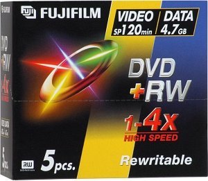 Fujifilm DVD+RW 4.7GB 4x, 5-pack Jewelcase