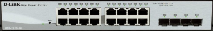 D-Link DGS-1210 desktop Gigabit Smart switch, 16x RJ-45, 4x SFP