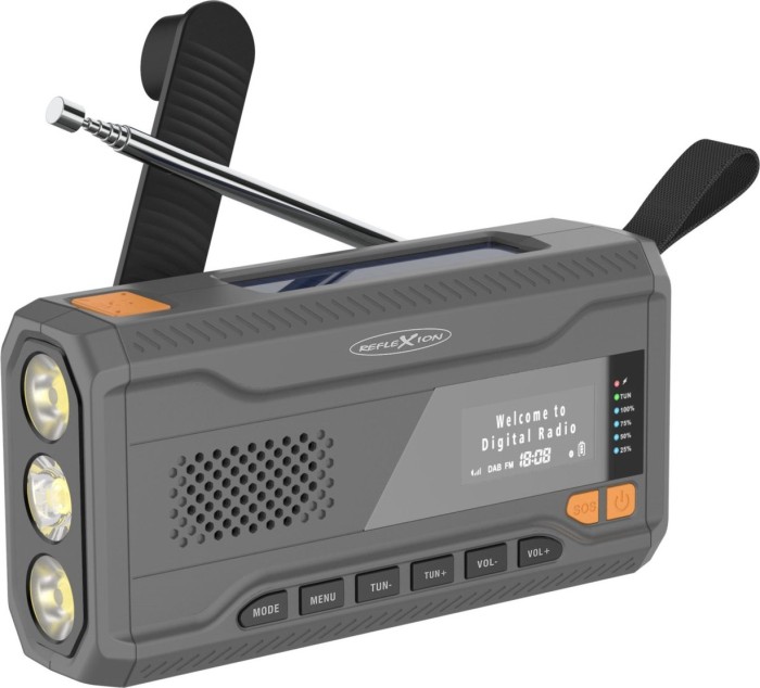 RXN TRA562DAB – DAB-Campingradio, Solar, Kurbel, DAB/UKW, Taschenlampe