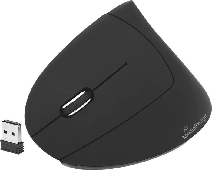 MediaRange Vertical Wireless Maus schwarz, Linkshänder, USB