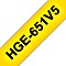 Brother HGe-651 labelling tape 24mm, black/yellow, 5-pack (HGE651)