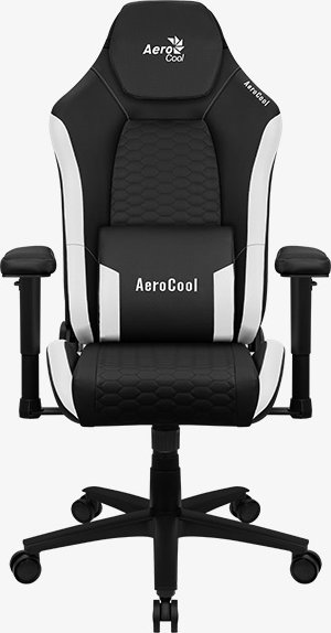 AeroCool CROWN Leatherette Black White fotel gamingowy, czarny/biały