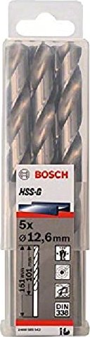 Bosch Professional HSS-G wiertło spiralne 12.6x101x151mm, sztuk 5