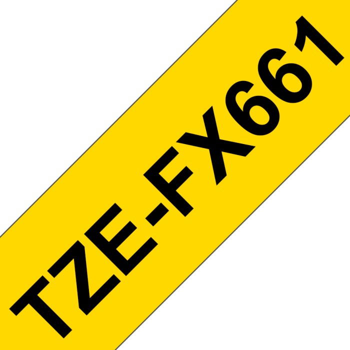 Brother TZe-FX661 taśma do drukarek, 36mm, czarny/żółty