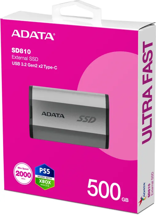ADATA SD810 szary 500GB, USB-C 3.2