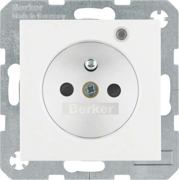 Berker Polarwei Schalter & Steckdose – Glänzend Weiß, Unterputzmontage, 1-fach, 16A, 250V, Mit Steckklemmen