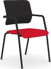 Viasit Drumback Vierfuß schwarz Konferenzstuhl, rot (DB-400-1-.6)