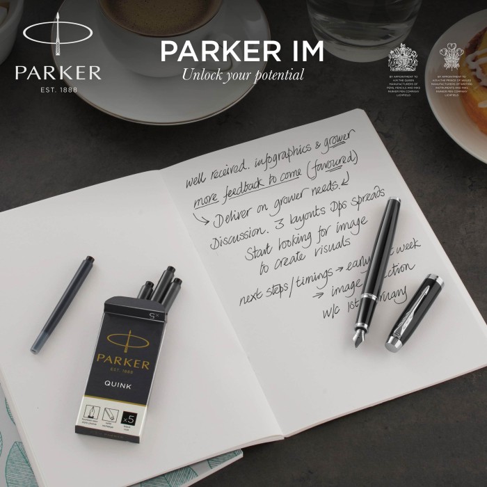 Parker IM Duo Lacquer Black Chrome Trim, 2er-Set