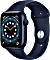 Apple Watch Series 6 (GPS) 44mm Aluminium blau mit Sportarmband dunkelmarine Vorschaubild
