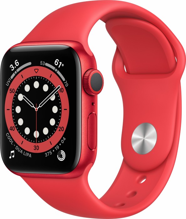 Apple Watch Series 6 (GPS) 40mm Aluminium rot mit Sportarmband rot