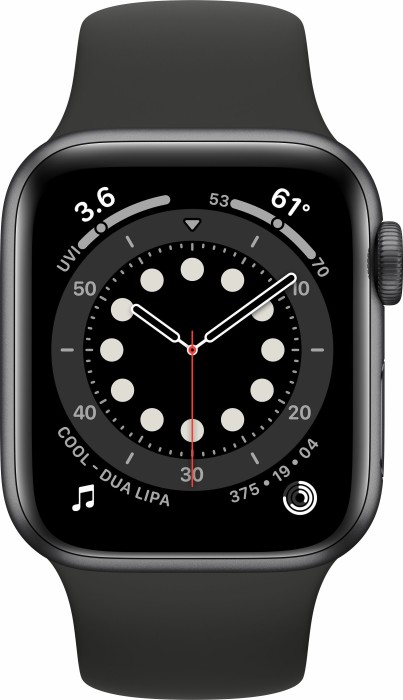 Apple Watch Series 6 (GPS) 40mm Aluminium space grau mit Sportarmband schwarz