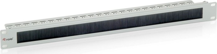 Equip Kabeldurchführungspanel, 1U Brush panel, zaślepka z wkład szczotkowy, 19", 1U, jasnoszary