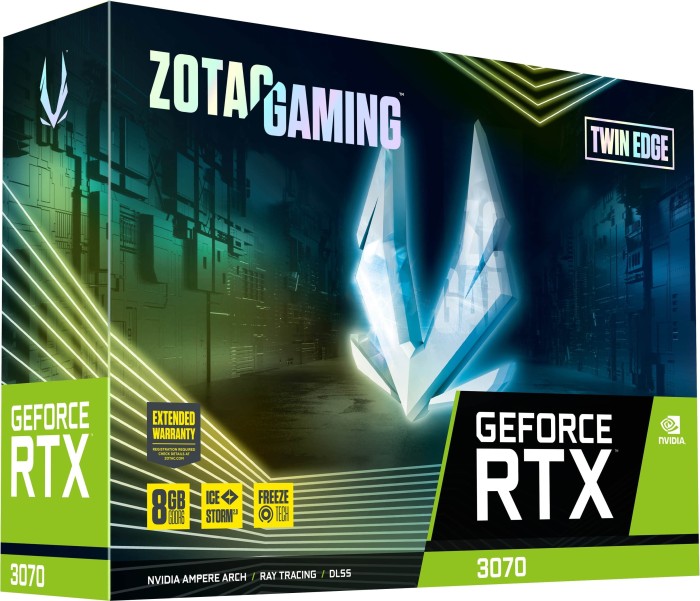 Zotac Gaming GeForce RTX 3070 Twin Edge LHR, 8GB GDDR6, HDMI, 3x DP