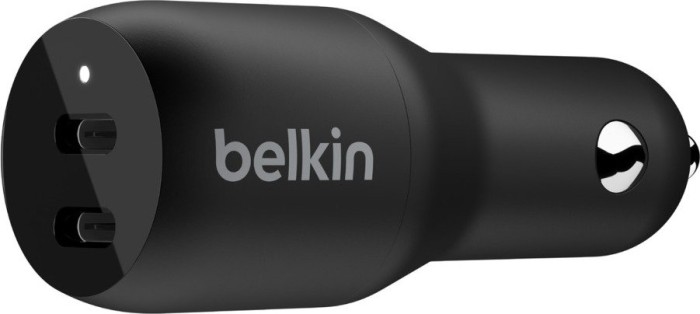 Belkin BoostCharge Dual USB-C Car Charger 36W schwarz