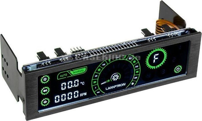 Lamptron CM430 czarny/zielony, 5.25" sterowanie wentylatorów 4-kanałowe