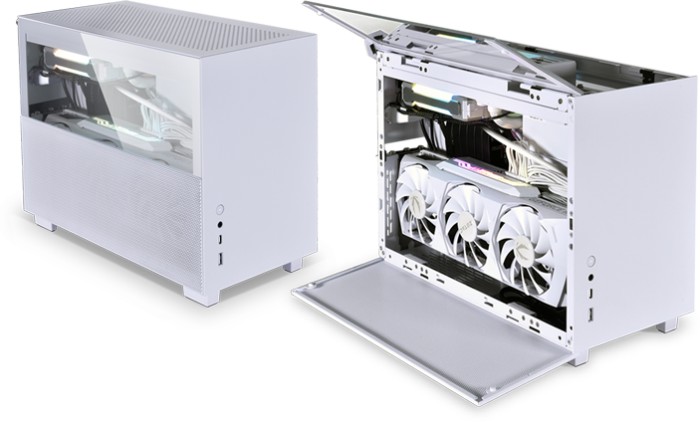 Lian Li Q58 weiß, PCIe 4.0 Edition, Glasfenster, Mini-ITX