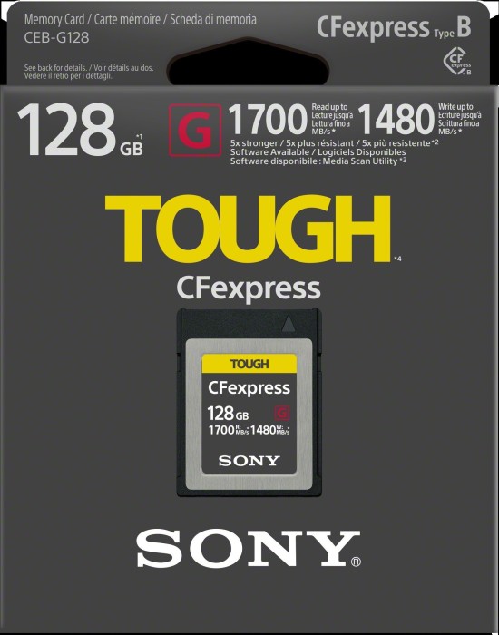 Sony TOUGH CEB-G Series R1700/W1480 CFexpress Type B 128GB