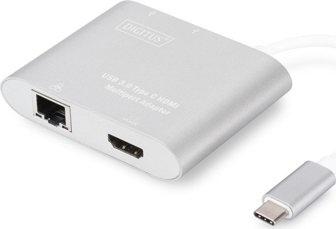 Digitus USB-C na HDMI Multiport adapter srebrny/biały