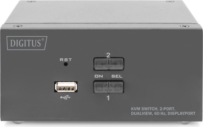 Digitus KVM-Switch, 2-Port, Dual-Display, 4K, DisplayPort, 2-fach KVM-Switch