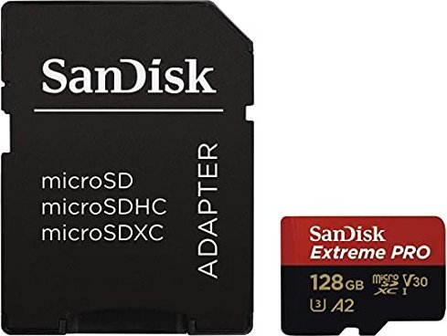 SanDisk Extreme PRO R170/W90 microSDXC 128GB Kit, UHS-I U3, A2, Class 10
