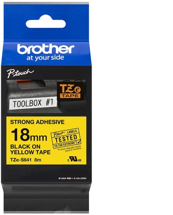 Brother TZe-S641 taśma do drukarek, 18mm, czarny/żółty