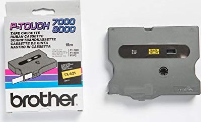 Brother TX-621 Beschriftungsband 9mm, gelb auf schwarz