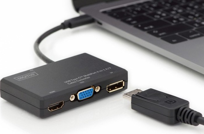 Digitus USB-C na HDMI/DisplayPort/adapter DVI/VGA czarny