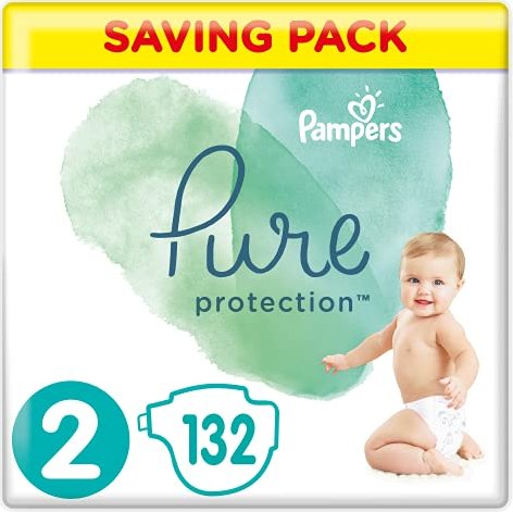 Pampers Pure Protection Gr.2 Einwegwindel, 4-8kg, 132 Stück