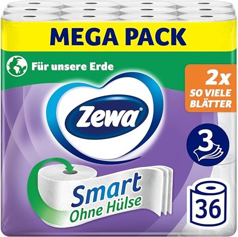 Zewa Smart 3-lagig Toilettenpapier weiß, 4 Rollen