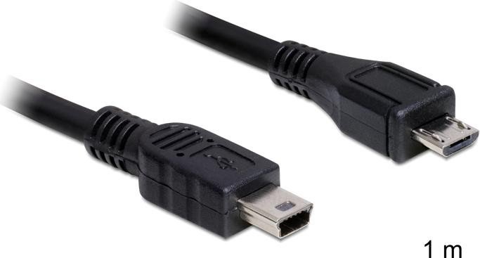 DeLOCK USB 2.0 Kabel Mini-B/Micro-B schwarz, 1m