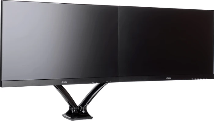 Iiyama DS3002C-B1 Dual-Monitorhalterung – Gasdruckfederarm, Für Bis 27 Zoll & 5 Kg Pro Monitor, Schwarz