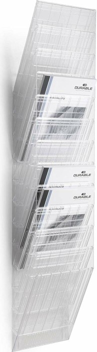 Durable Prospekthalter Flexiboxx 12, A4 Hochformat, 12 Fächer, transparent