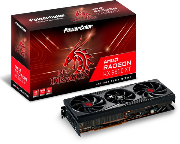 PowerColor Red Dragon Radeon RX 6800 XT, 16GB GDDR6, HDMI, 3x DP