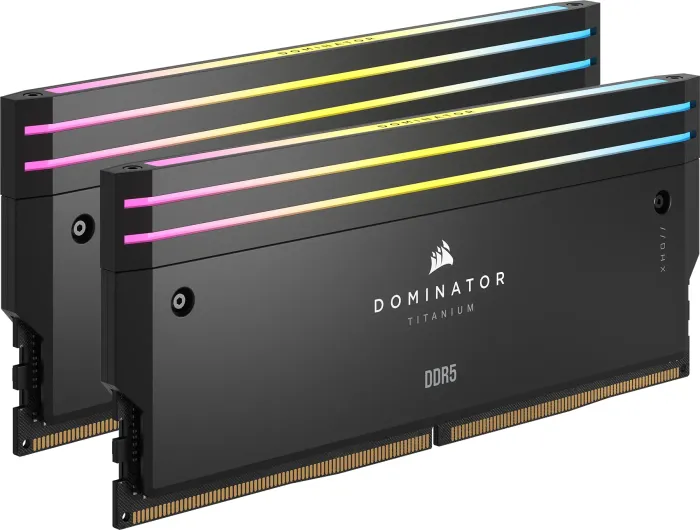 Corsair Dominator titanium RGB black DIMM kit 48GB, DDR5-8000, CL38-48-48-98, on-die ECC