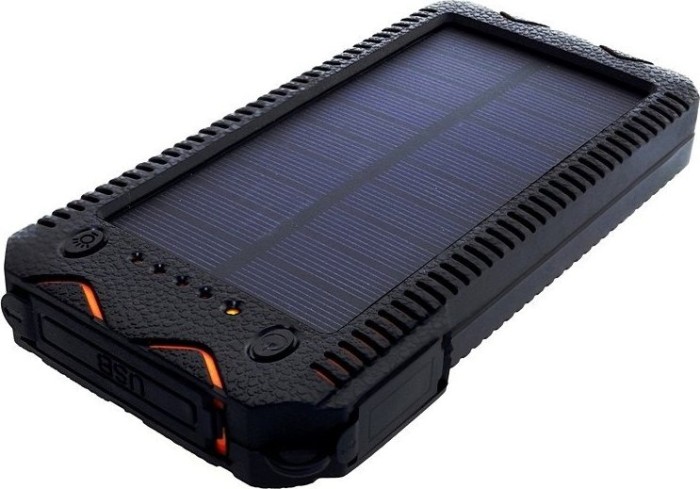 Powerneed Powerbank Solar 12000 schwarz/orange