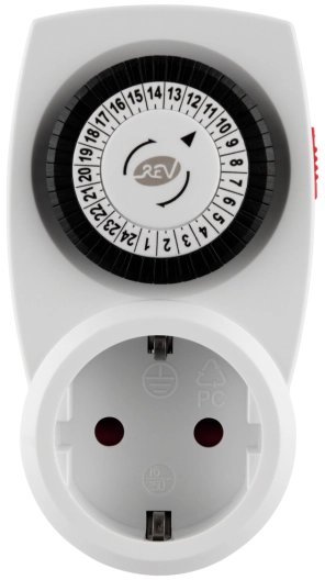 REV Knights mechanical daily timer, white