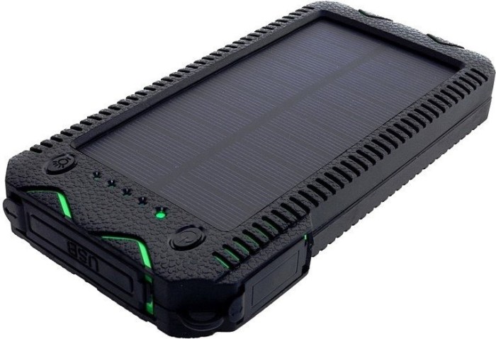 Powerneed Powerbank Solar 12000 schwarz/grün