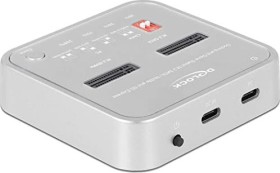 DeLOCK M.2 SATA Dockingstation mit Klon-Funktion und SD Express Cardreader, USB-C 3.1